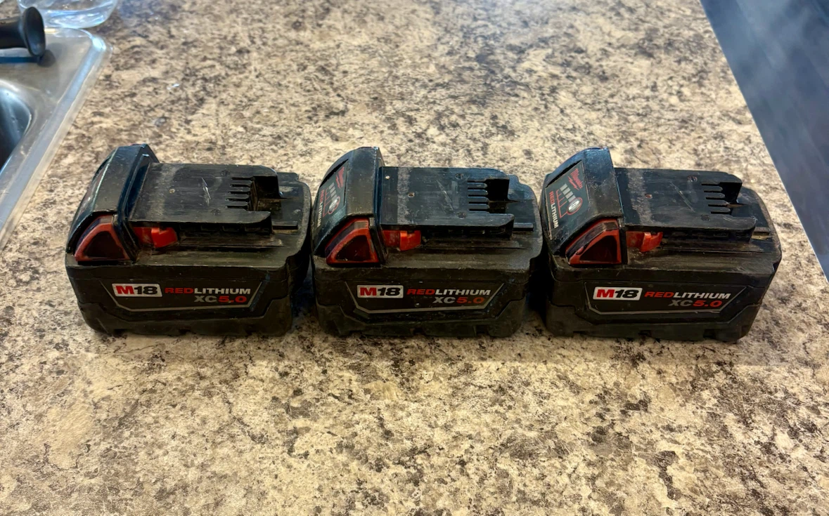 3 Milwaukee M18 REDLITHIUM XC 5.0 Battery Packs $160 or $60 each - photo 2