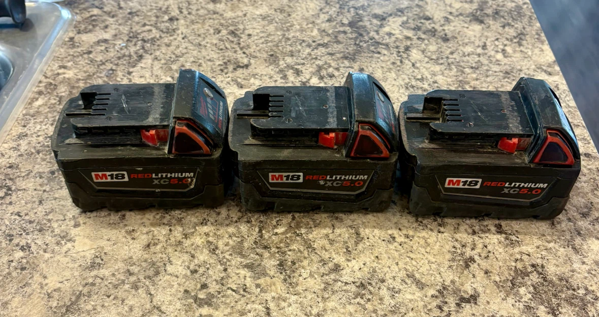 3 Milwaukee M18 REDLITHIUM XC 5.0 Battery Packs $160 or $60 each - photo 4