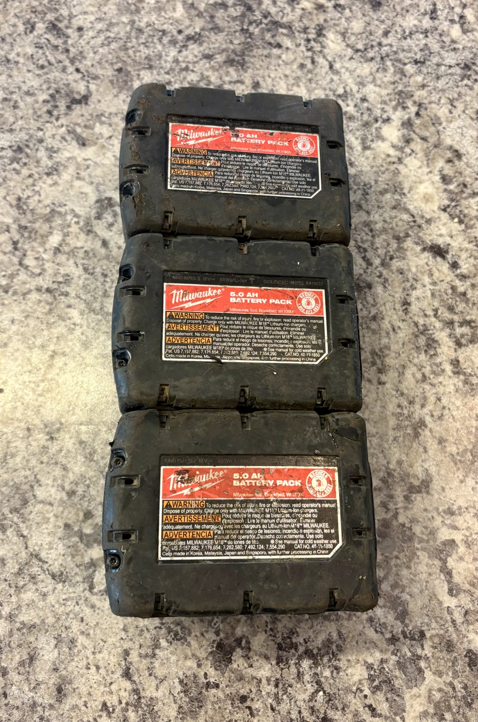 3 Milwaukee M18 REDLITHIUM XC 5.0 Battery Packs $160 or $60 each - photo 5
