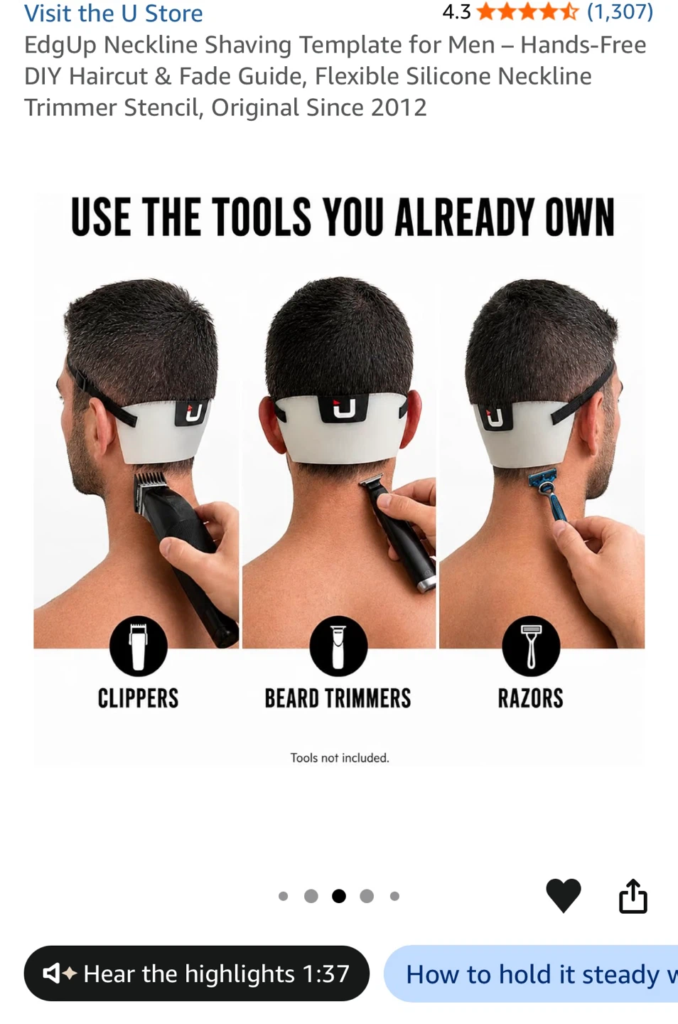 EdgUp Neckline Shaving Template self-haircut guide - photo 3