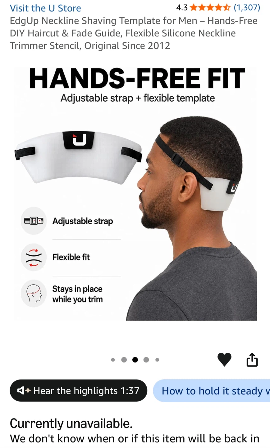 EdgUp Neckline Shaving Template self-haircut guide - photo 4