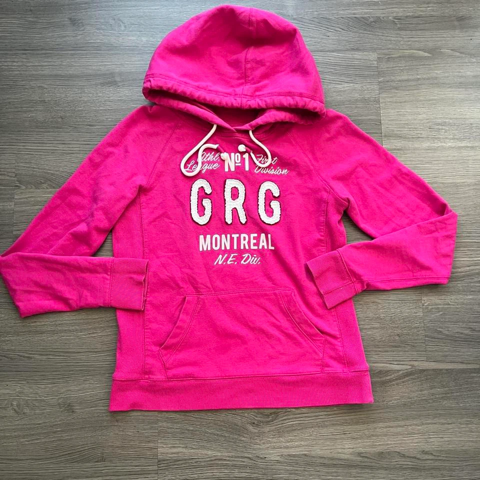 Garbage Hot Pink Y2K  Graphic Fleece Pullover Hoodie Size