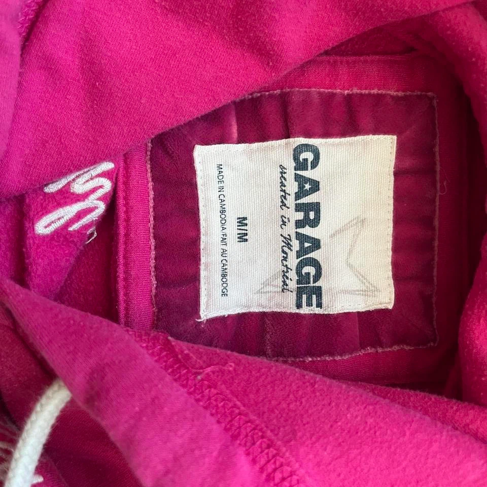 Garbage Hot Pink Y2K  Graphic Fleece Pullover Hoodie Size - photo 3