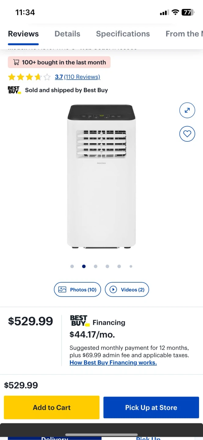 Insignia Portable Air Conditioner - photo 2
