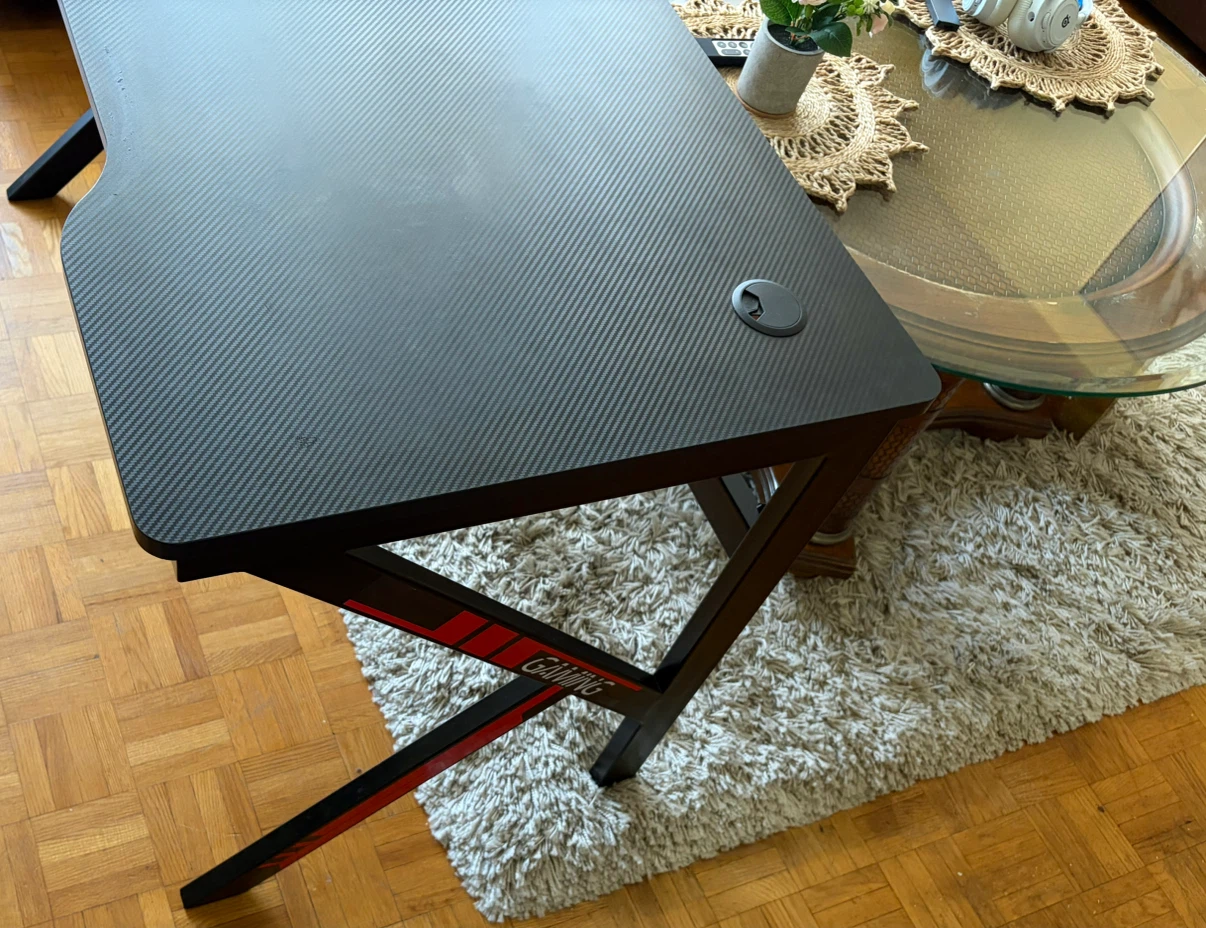 Black Carbon Fibre Gaming Desk - photo 3
