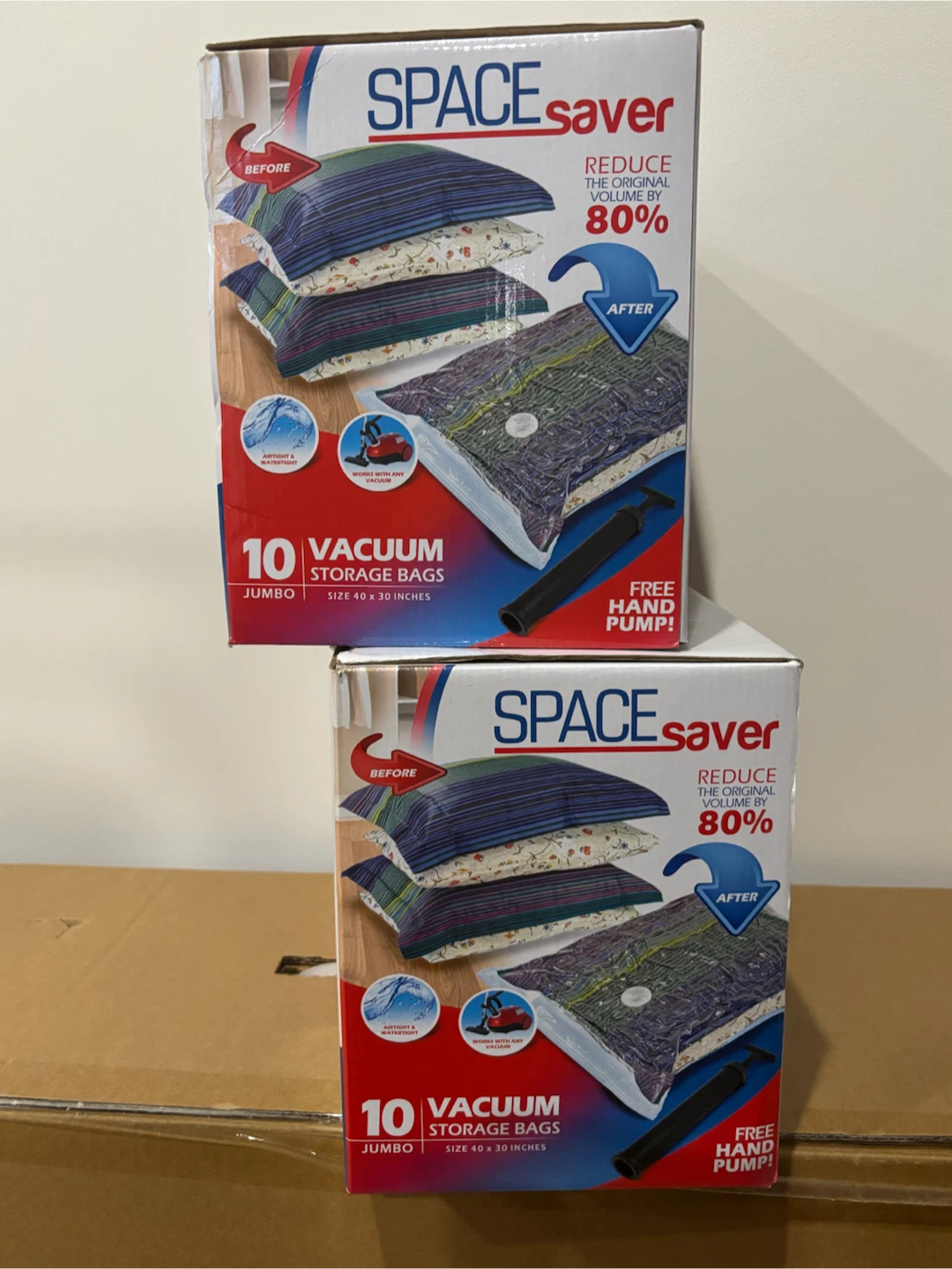 Space Saver Vacuum 17! Storage Bags w Hand Pump, Jumbo 40”x30” - photo 3