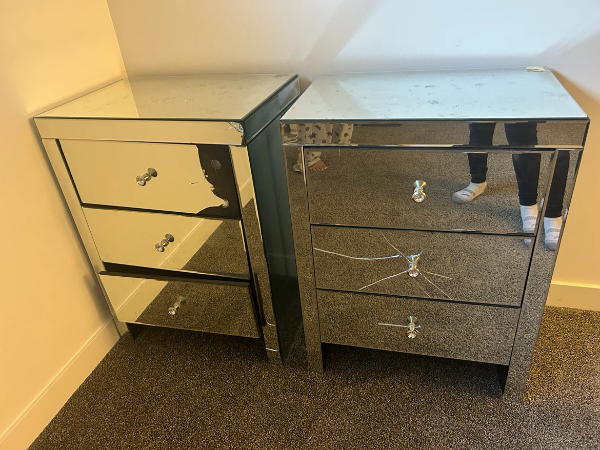 Mirrored nightstands