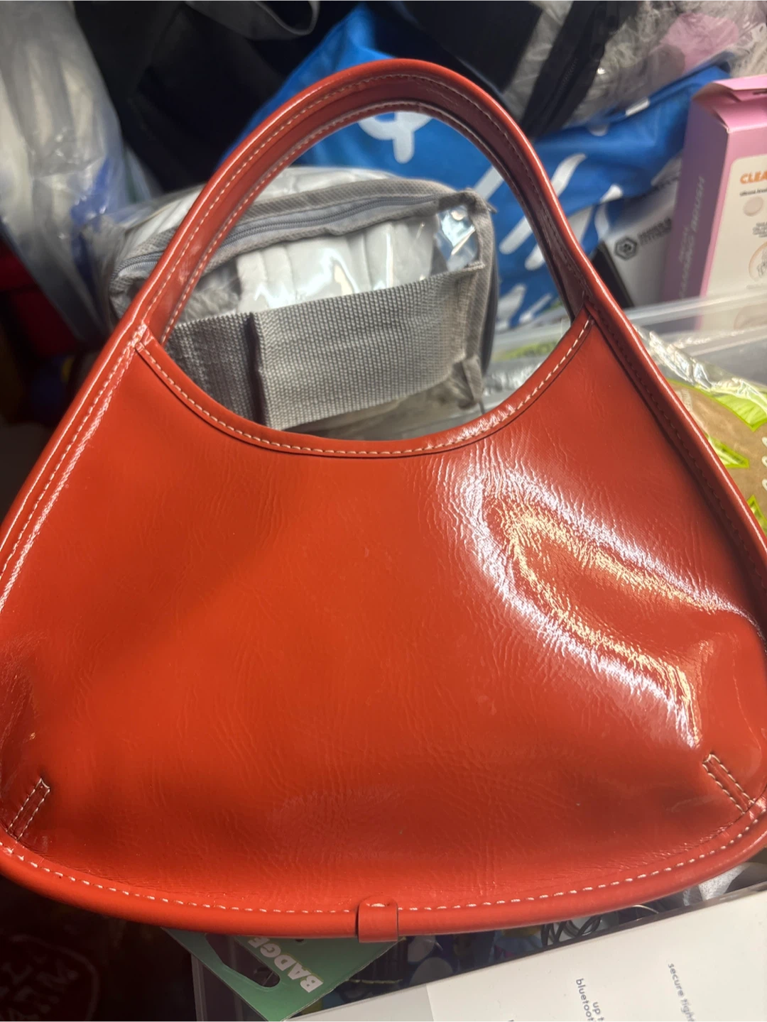 Coach Orange Patent Leather Handbag