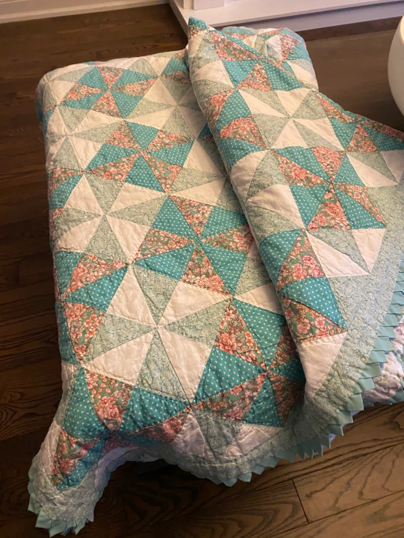 Vintage Eight Point Star Irish Chain Quilt