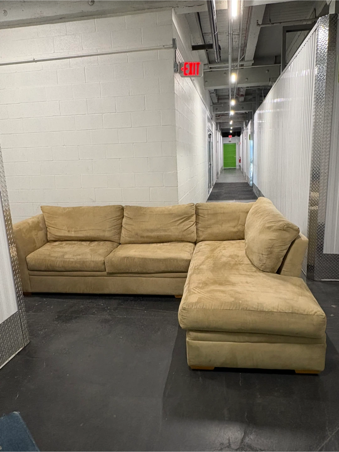 Beige Sectional Sofa with Chaise - photo 2