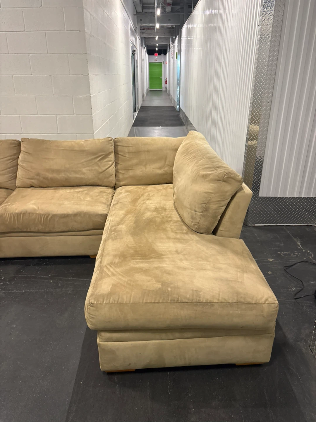 Beige Sectional Sofa with Chaise - photo 5