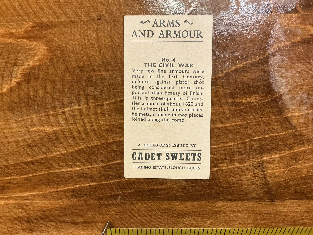 1961 Cadet Sweets Arms and Armour Trading Card No. 4 - photo 4