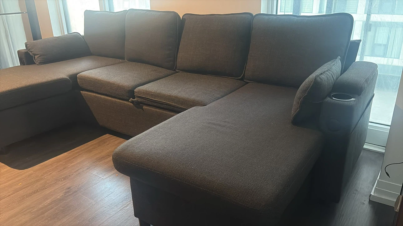 Dark Grey Sectional Sofa Bed with Storage - photo 2
