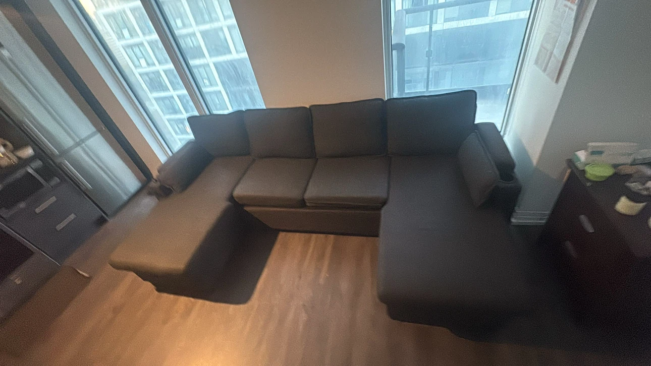 Dark Grey Sectional Sofa Bed with Storage - photo 3