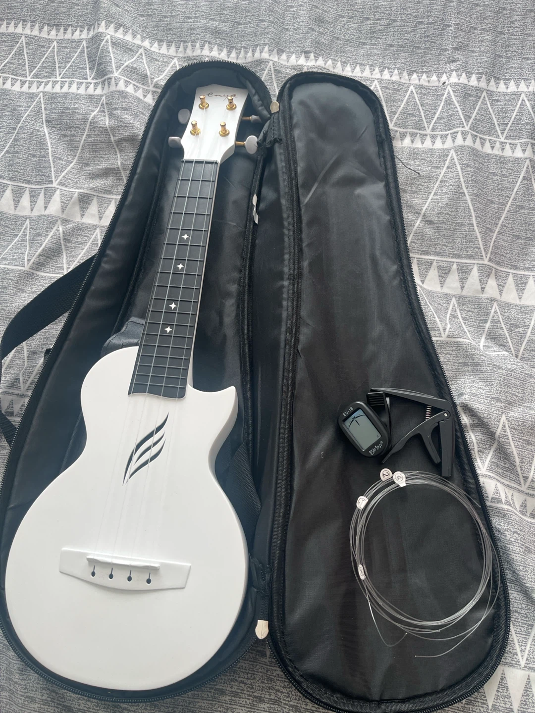 Enya White Ukulele with Case