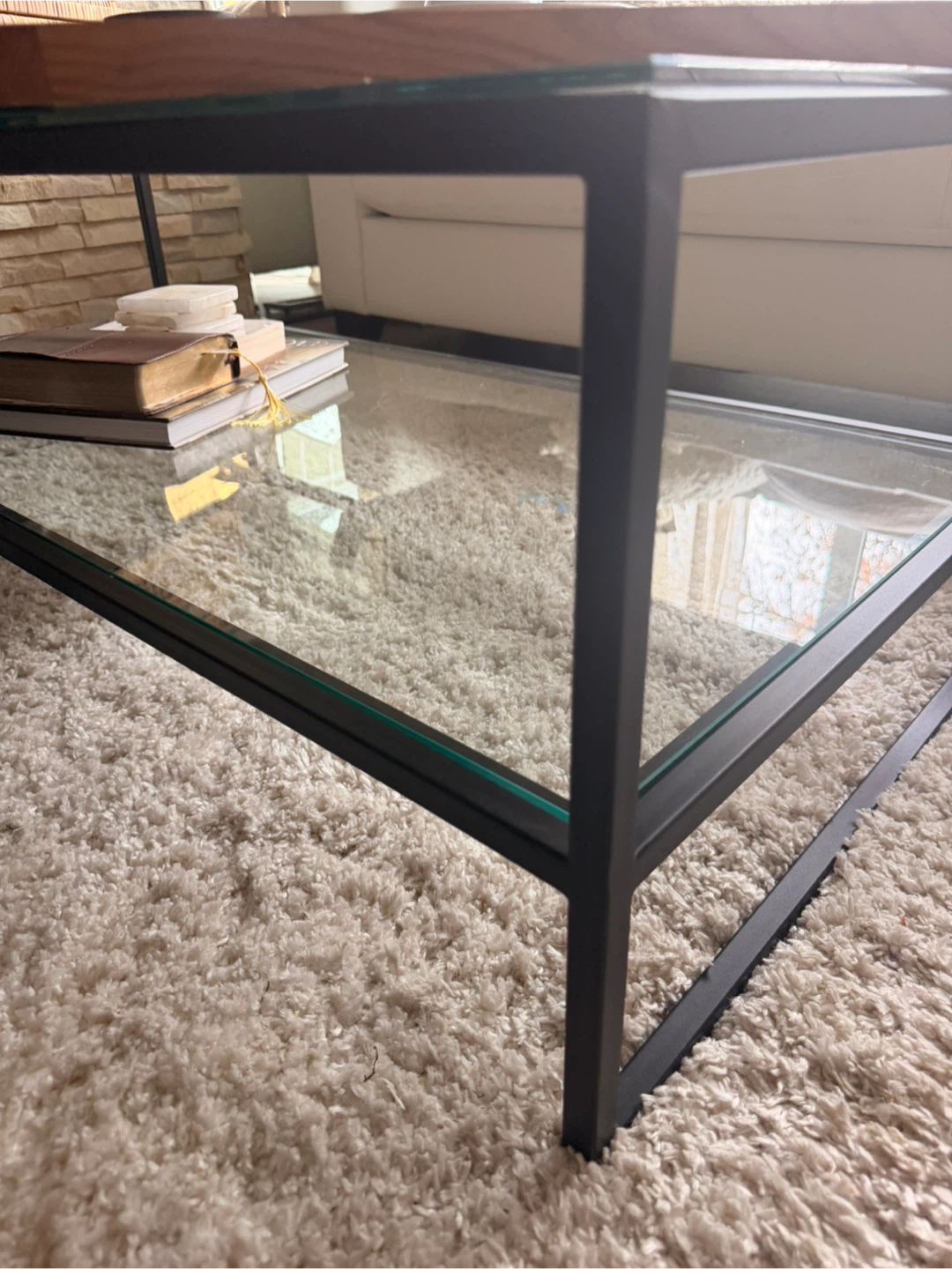Iron & Glass Coffee Table - photo 2