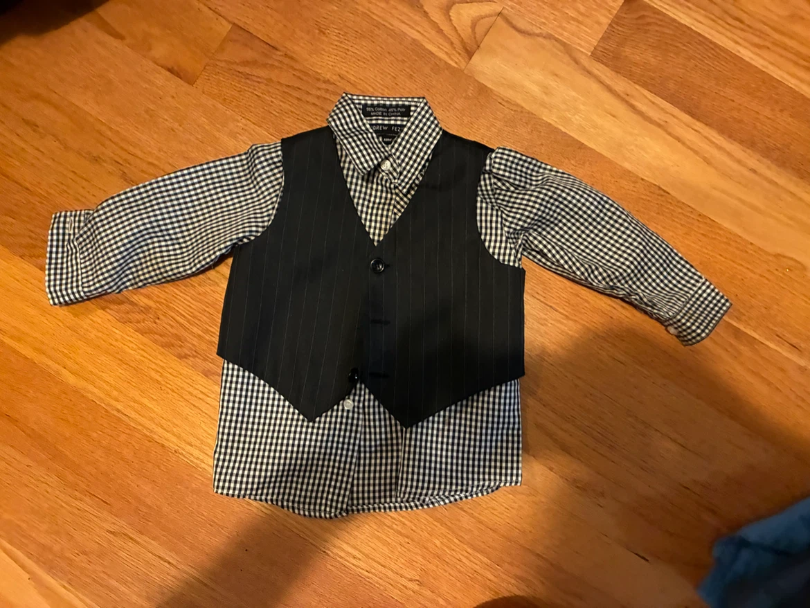 Baby Boy formal Shirt and Vest Set 18M