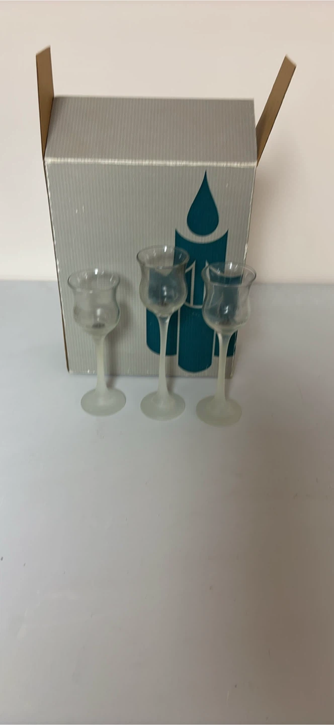 Set of 3 Glass Votive Candle Holders