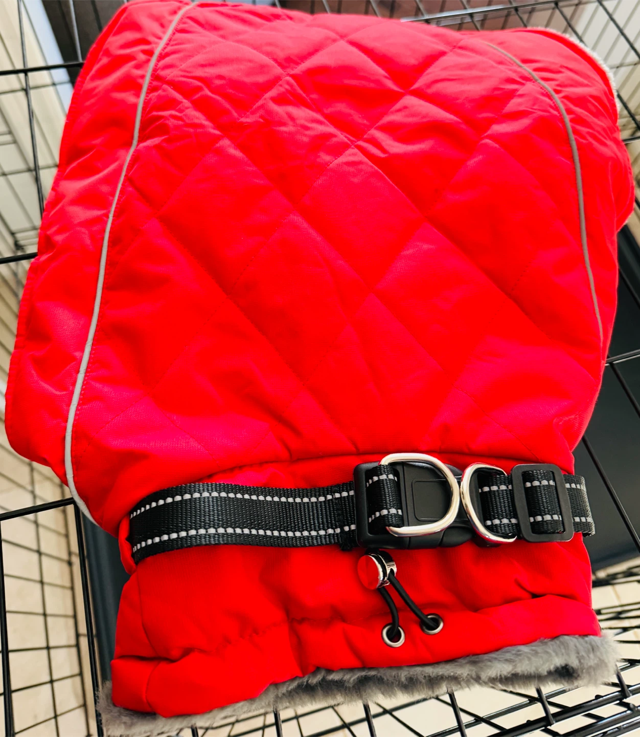 Red Quilted Dog Vest Harness - Size M - photo 3