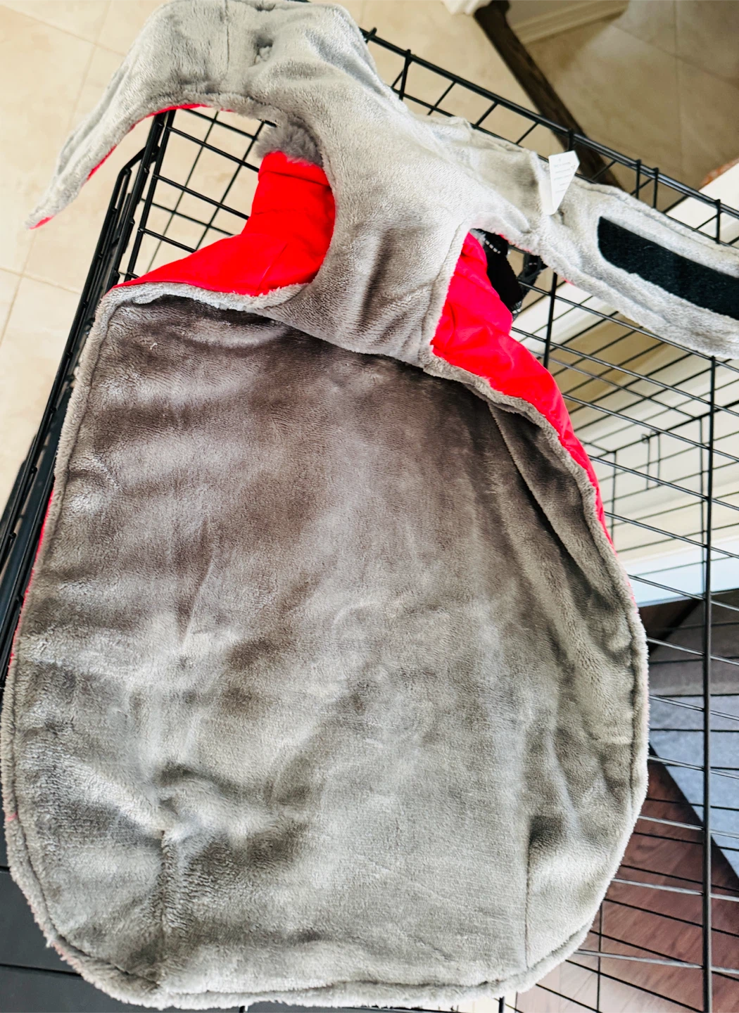 Red Quilted Dog Vest Harness - Size M - photo 4