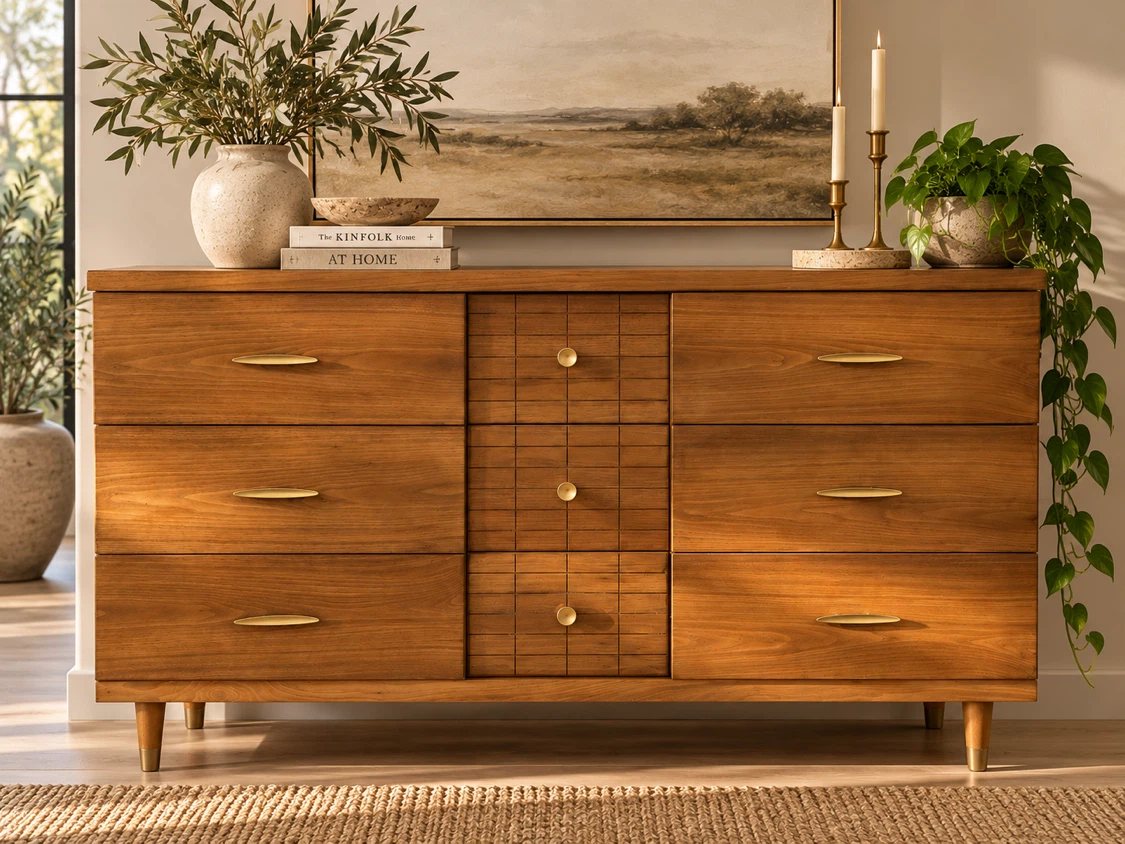 Vintage MCM Walnut 9-Drawer Dresser | Fully Restored