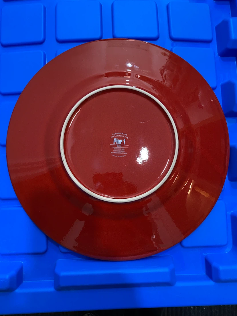 Pier 1 Red Earthenware Dinner Plate