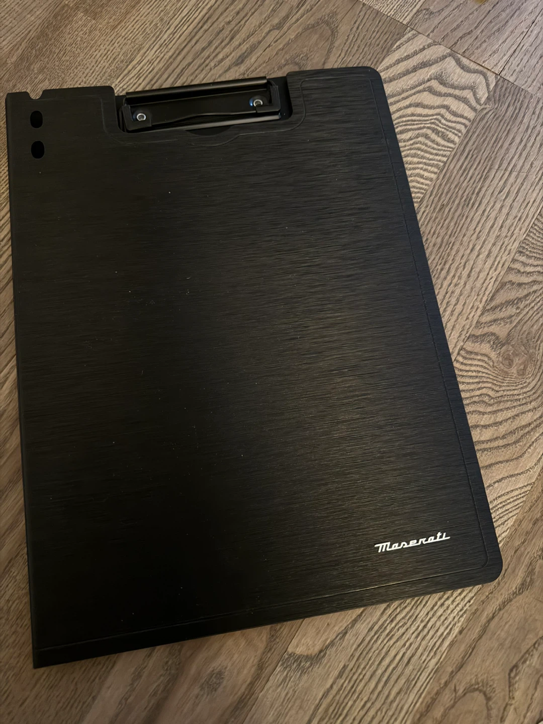 Maserati branded black iron clipboard folder