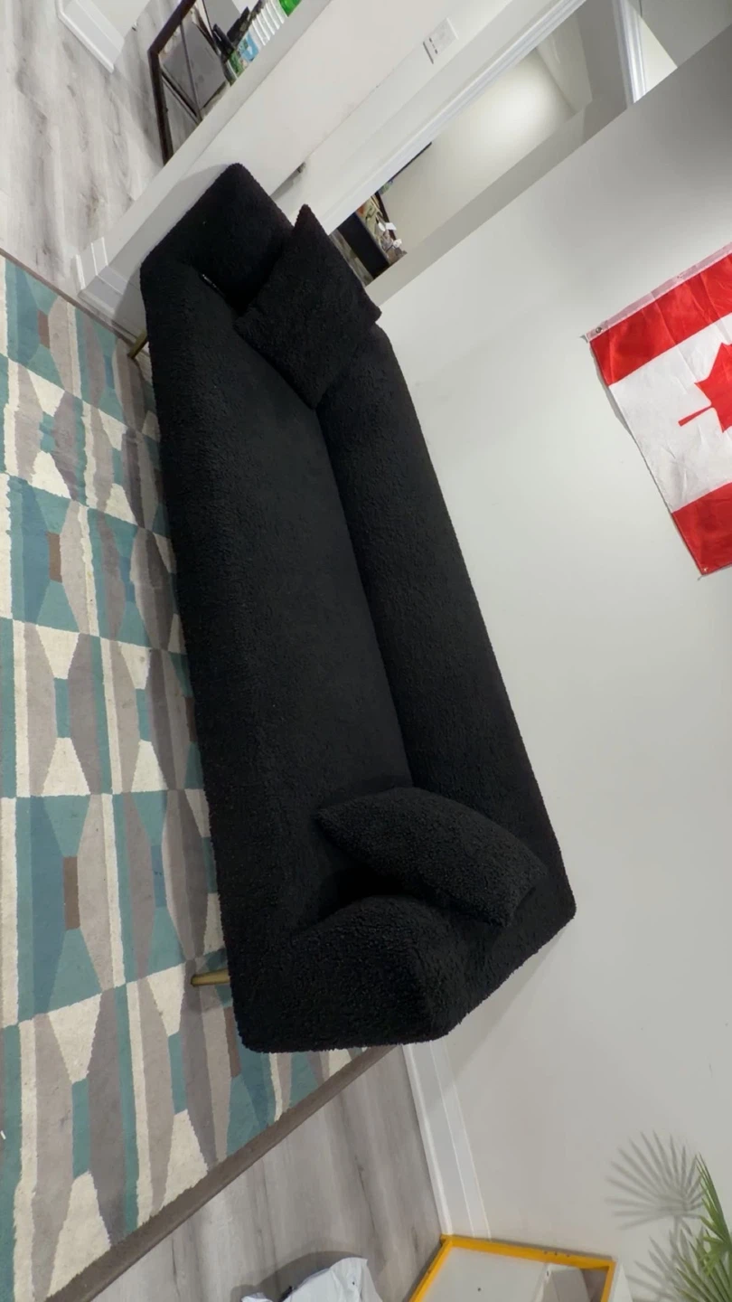 Black Textured Fabric Sofa