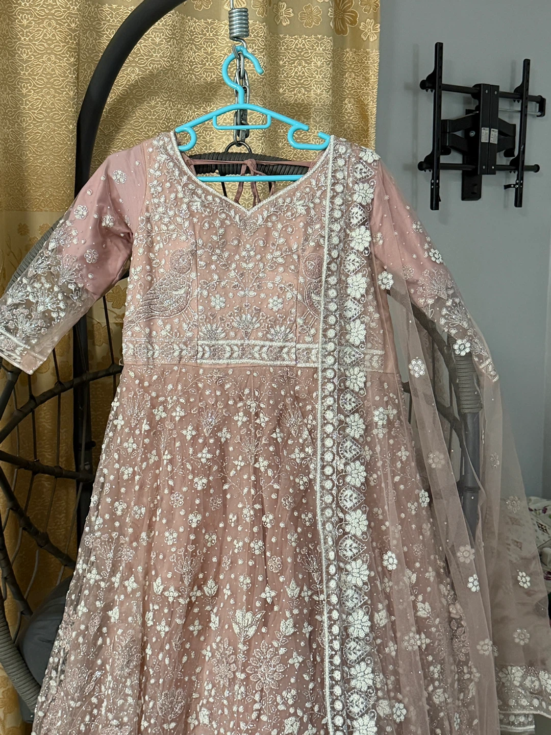 Pink Embroidered Anarkali Gown