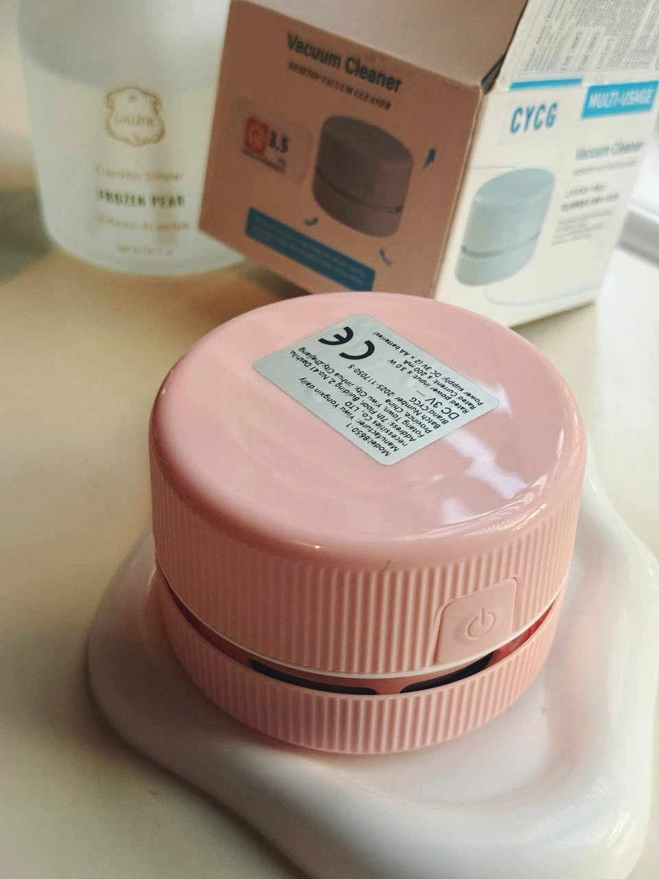 Pink Mini Desktop Vacuum