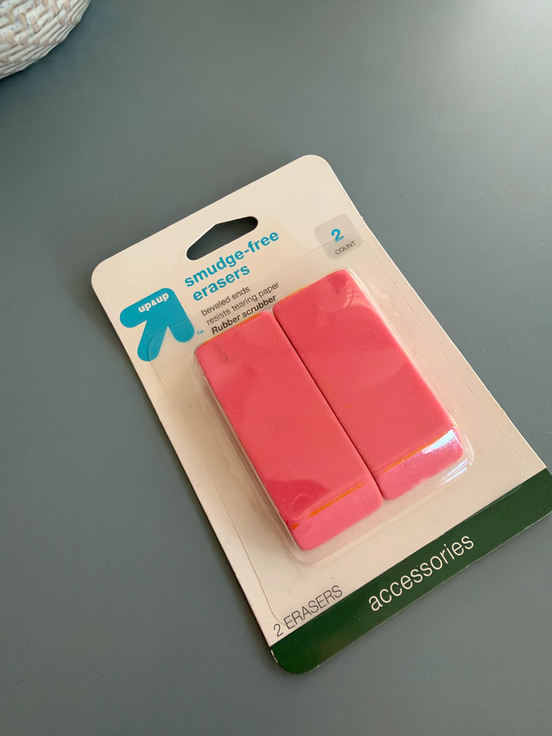 Smudge-Free Erasers, 2 Pack