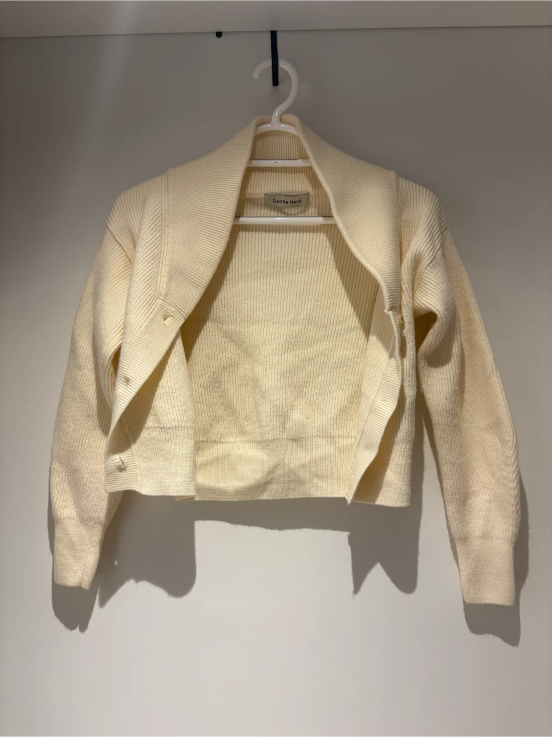 Gentle Herd Cream Ribbed Cardigan
