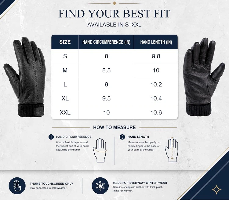 Genuine Sheepskin Winter Gloves - photo 2