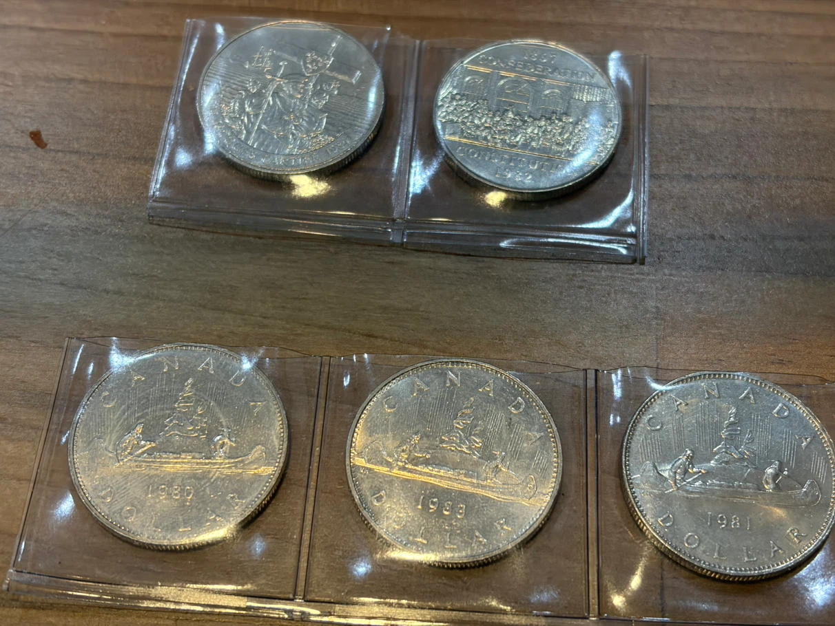 Set of 5 Canadian Silver Dollar Coins