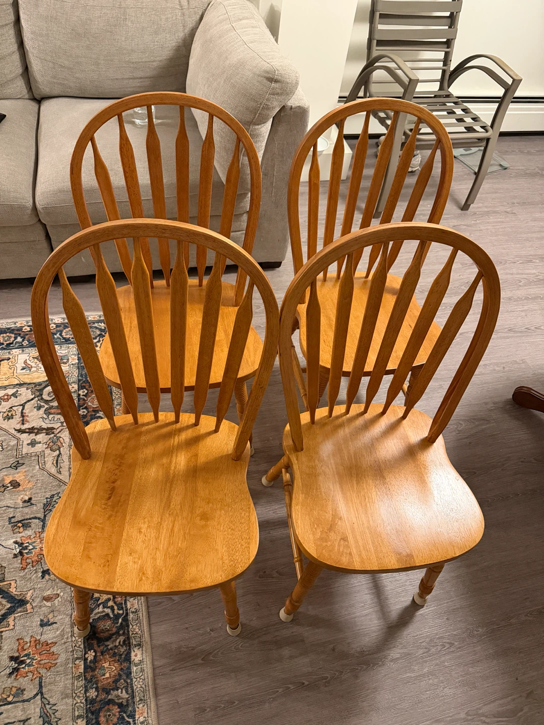 Set of 4 Wooden Dining Chairs