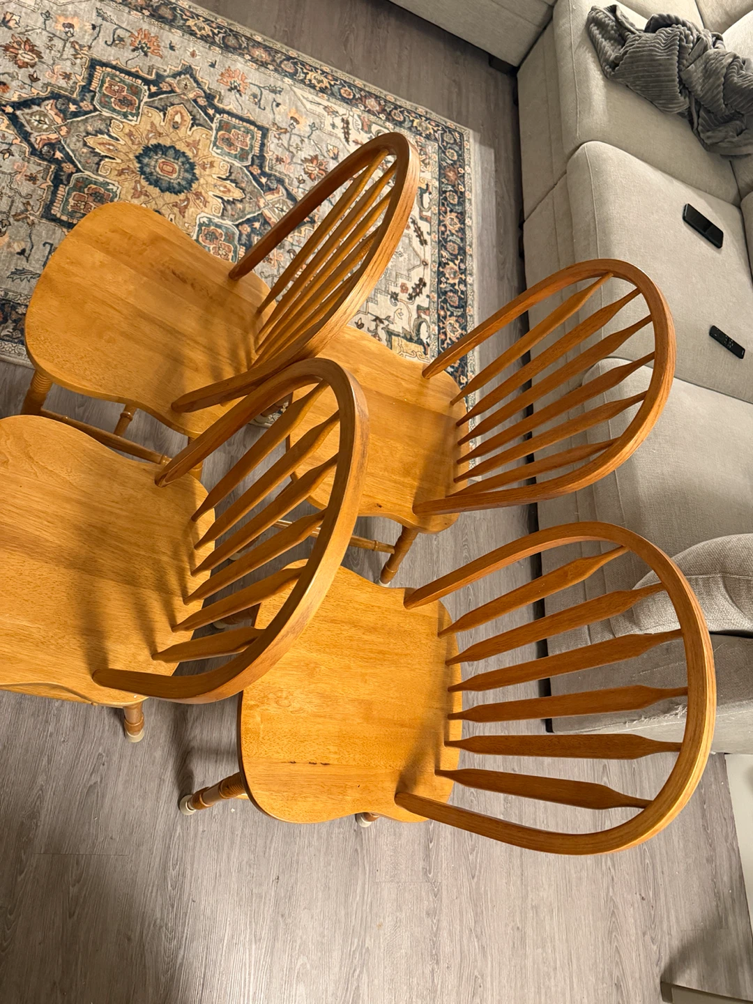 Set of 4 Wooden Dining Chairs - photo 2