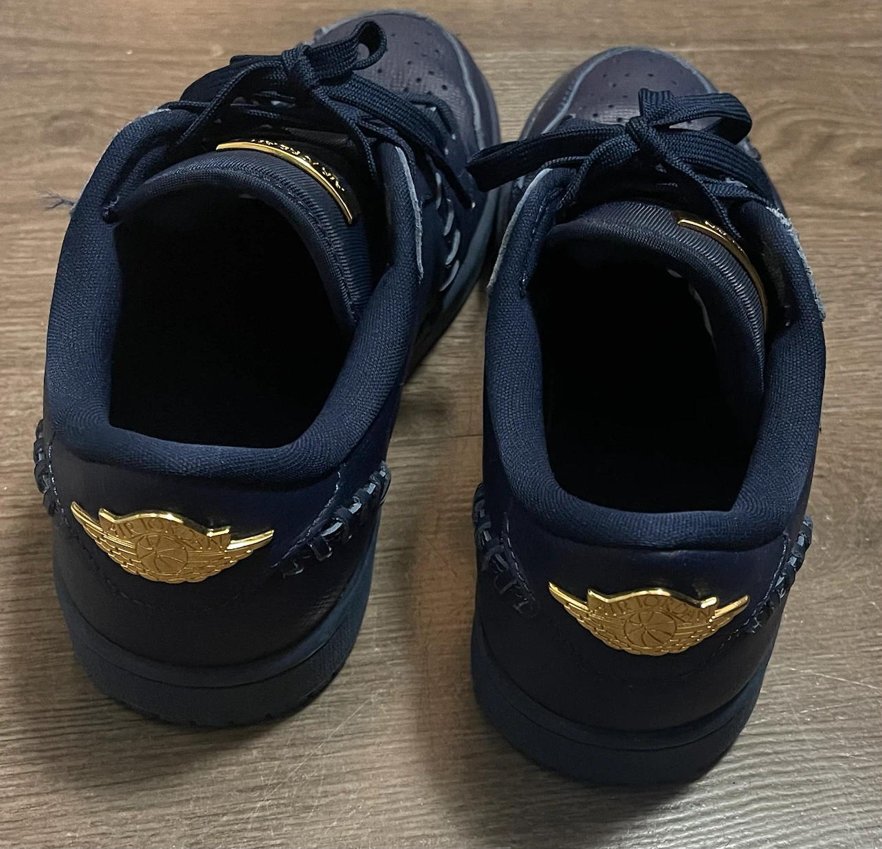 Air Jordan 1 Low Navy and Gold - photo 2