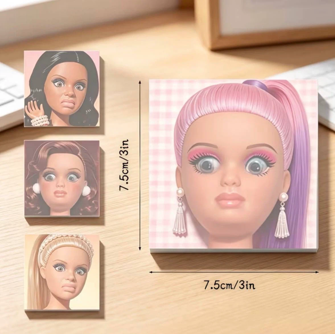Doll Face Sticky Notes, Set of 4 - photo 5