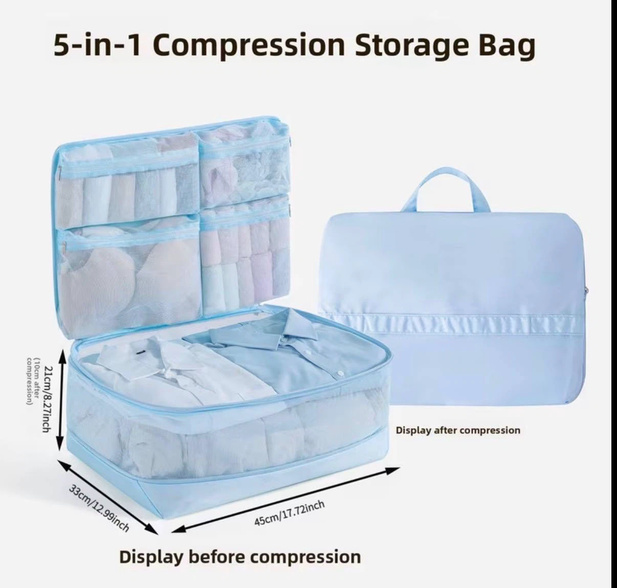 5 in-1 Compression Travel Storage Bag, Packing Organizer XL size - photo 2
