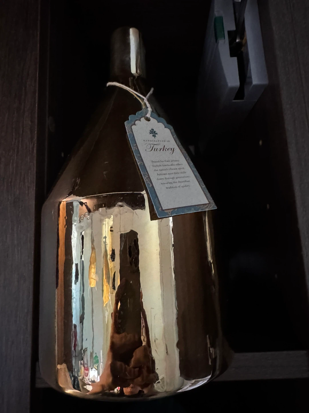 Handcrafted Turkish Gold-Tone styled Vase