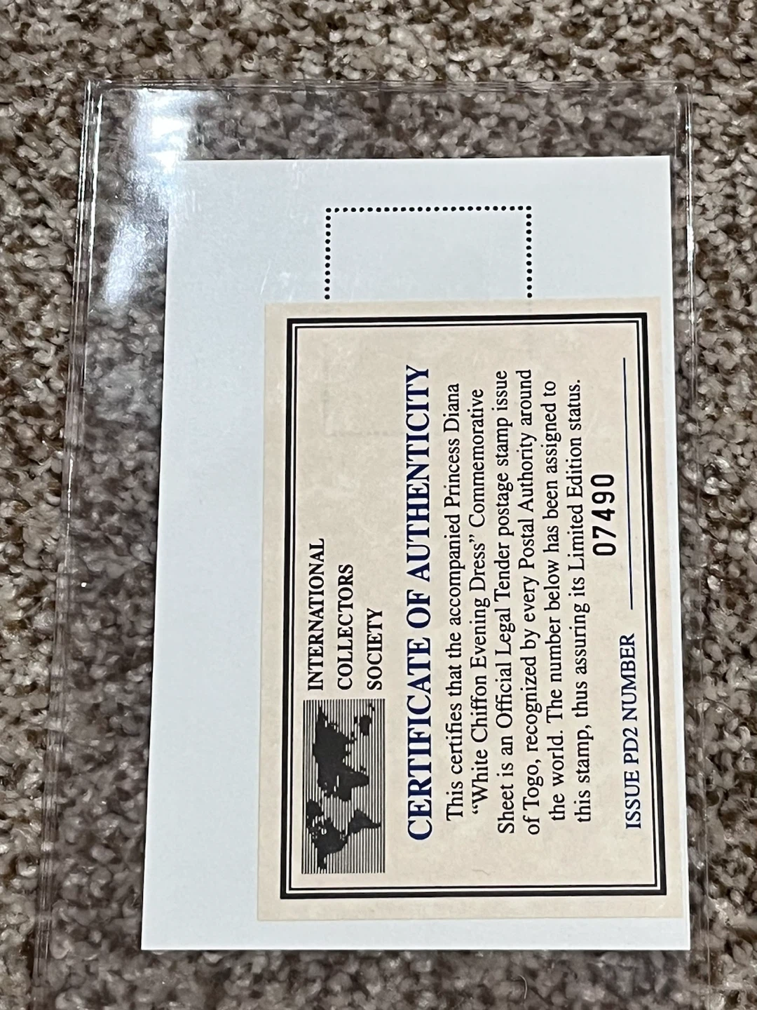 Vintage ICS Princess Diana “White Chiffon Evening Dress” Stamp - photo 2