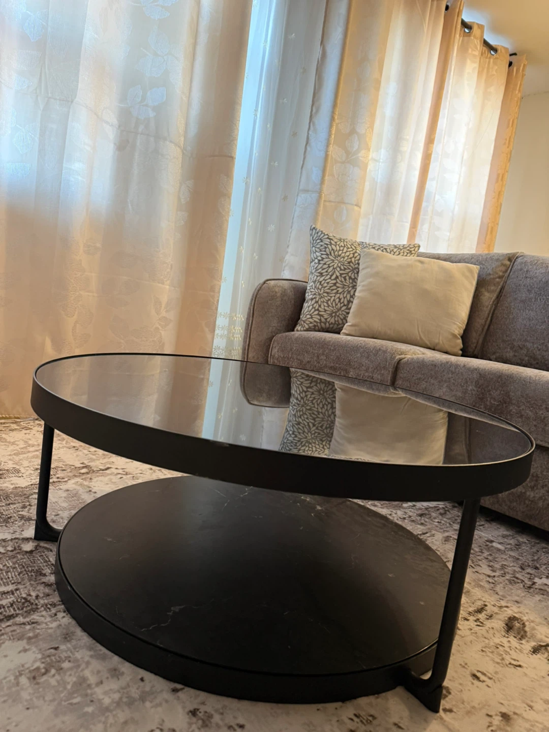 IKEA FRÖTORP Coffee Table – Black Glass, 88 cm - photo 2