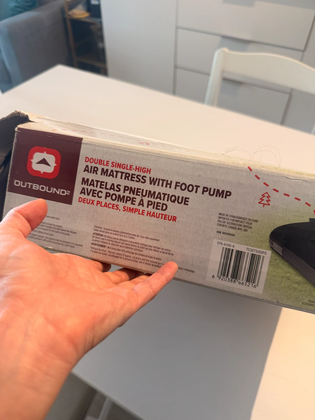 Outbound Double Single-High Air Mattress with Foot Pump