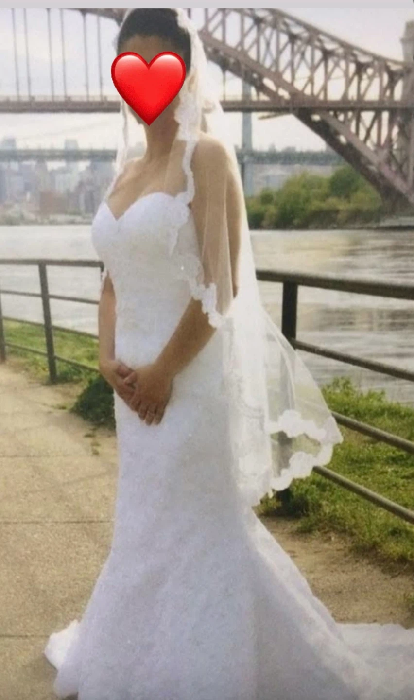 White Lace Wedding Dress by David’s Bridal - photo 5