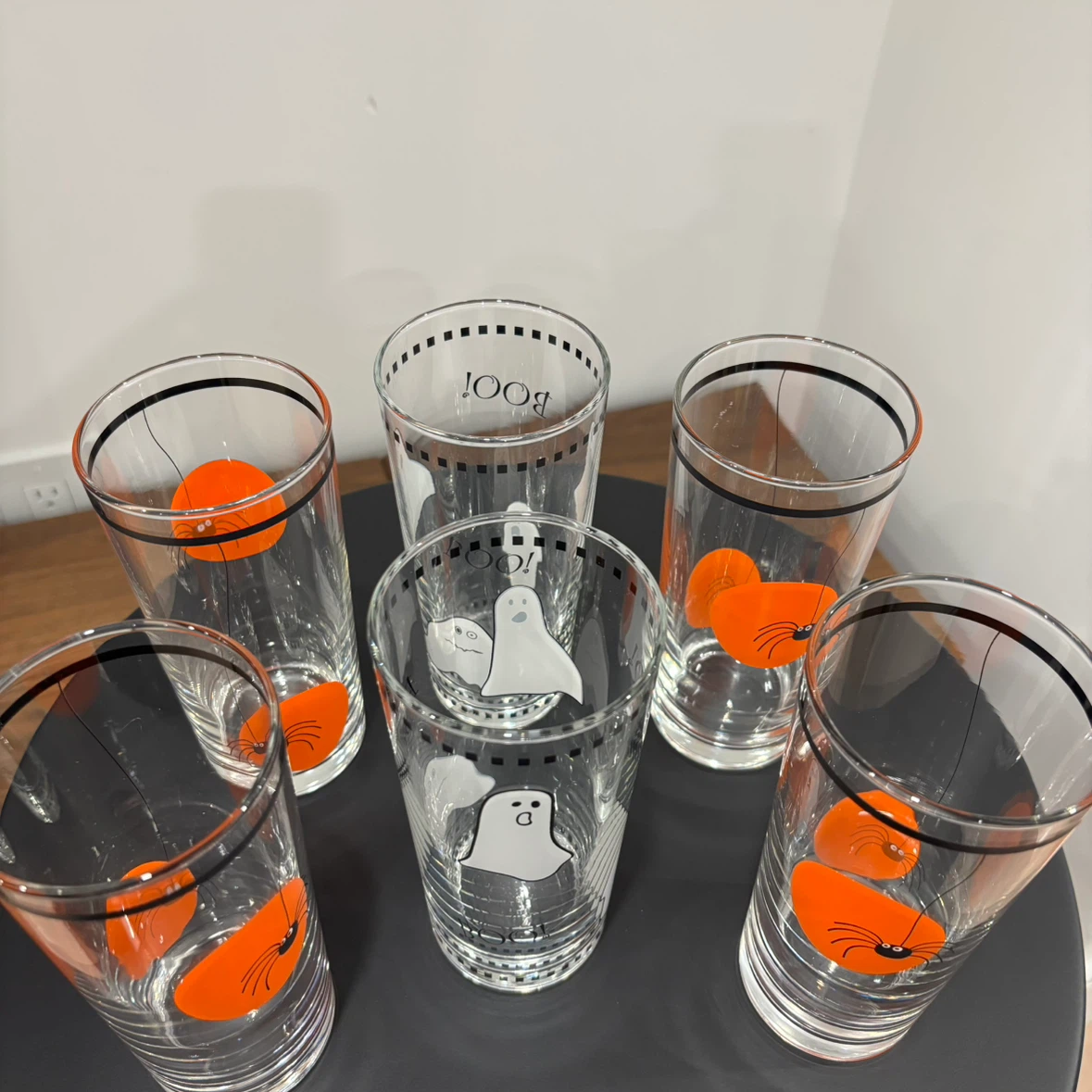 Halloween Spider/Ghosts Glass Cups (6) - photo 2