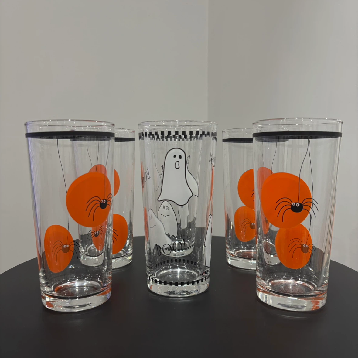 Halloween Spider/Ghosts Glass Cups (6)