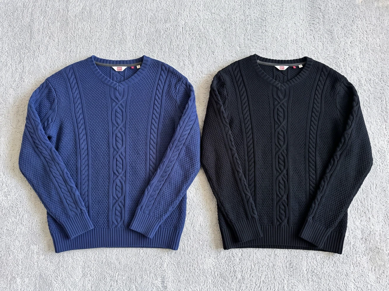 Pair of Hudson North 100% Cotton Cable Knit Sweaters (HBC) Mint - photo 4