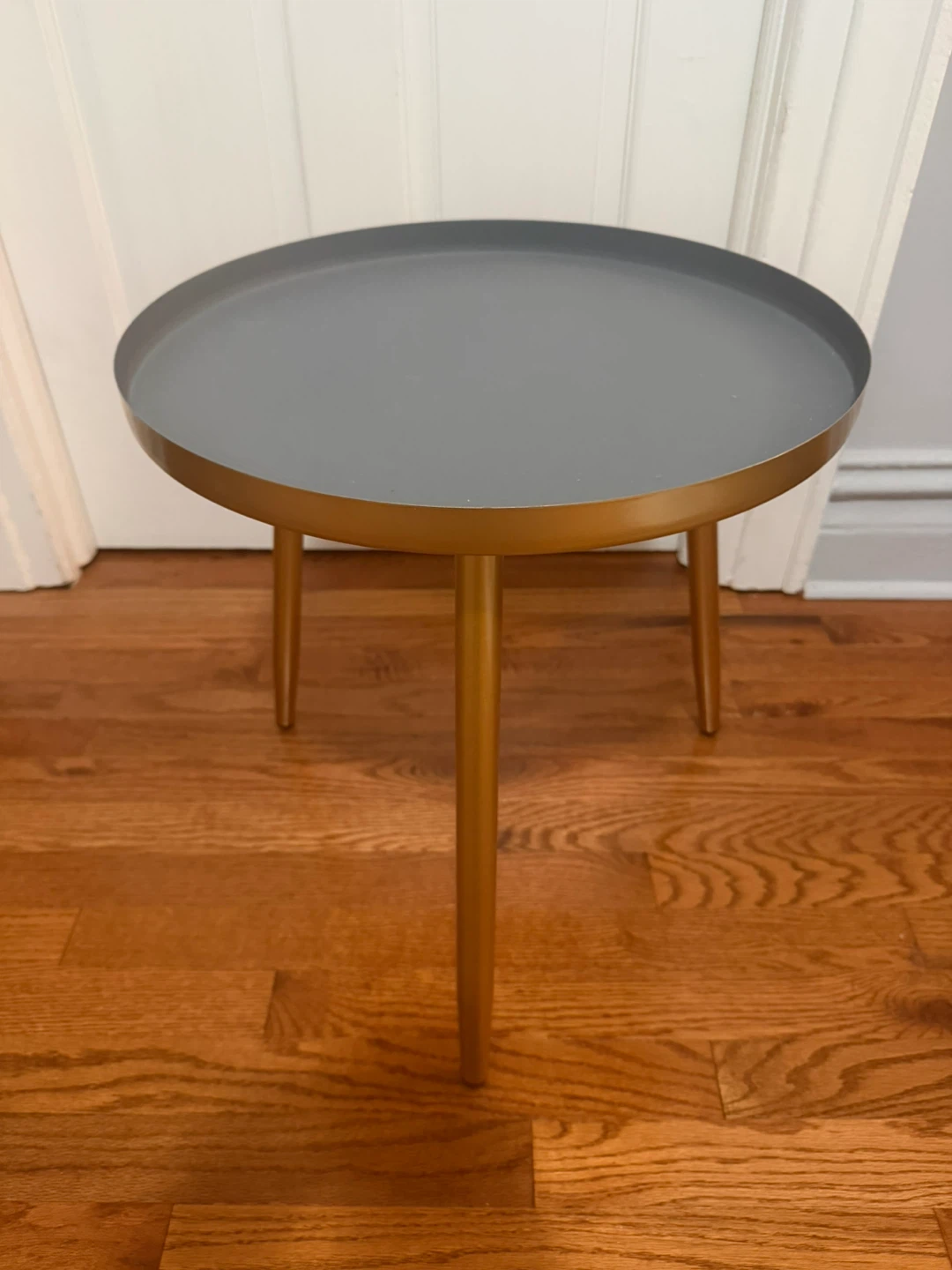 Modern Gold and Gray Round Accent Table