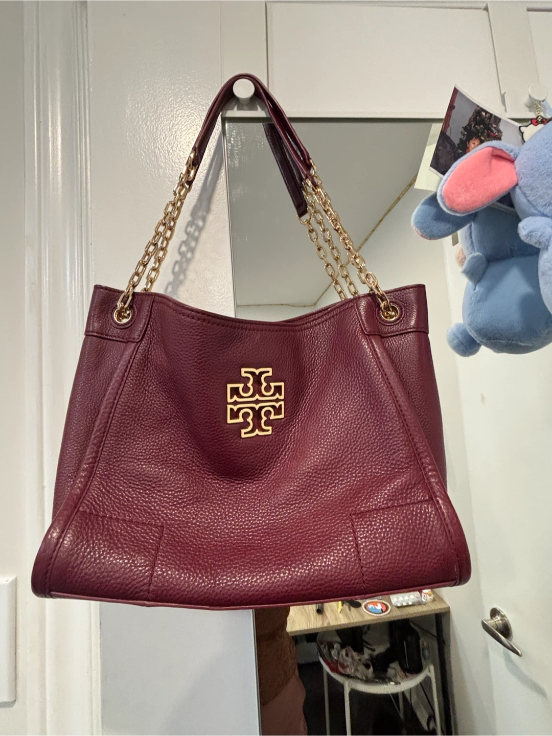 Tory Burch Burgundy Chain Tote Bag - photo 4