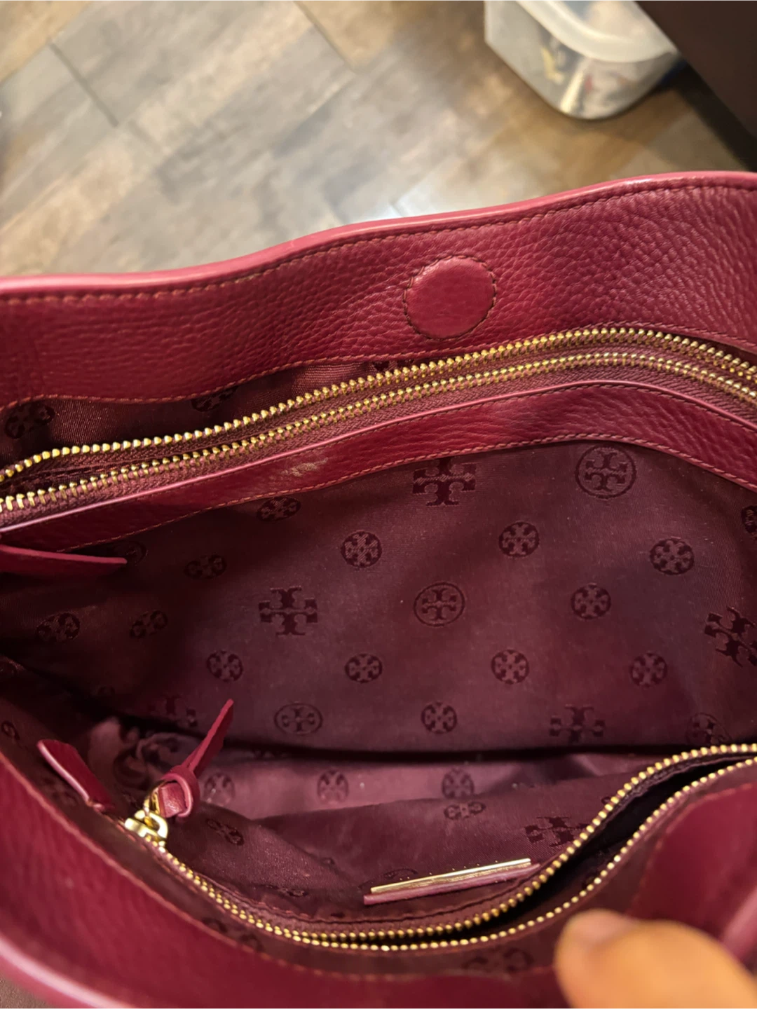Tory Burch Burgundy Chain Tote Bag - photo 5